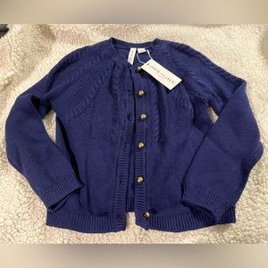 Navy Blue Janie & Jack Cardigan Sweater Sz 4 NWT